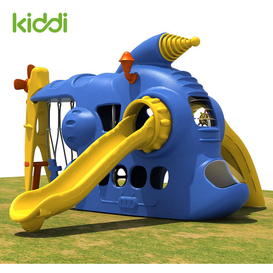 Molde roto de aluminio para juegos infantiles de plástico grande con tobogán y columpio